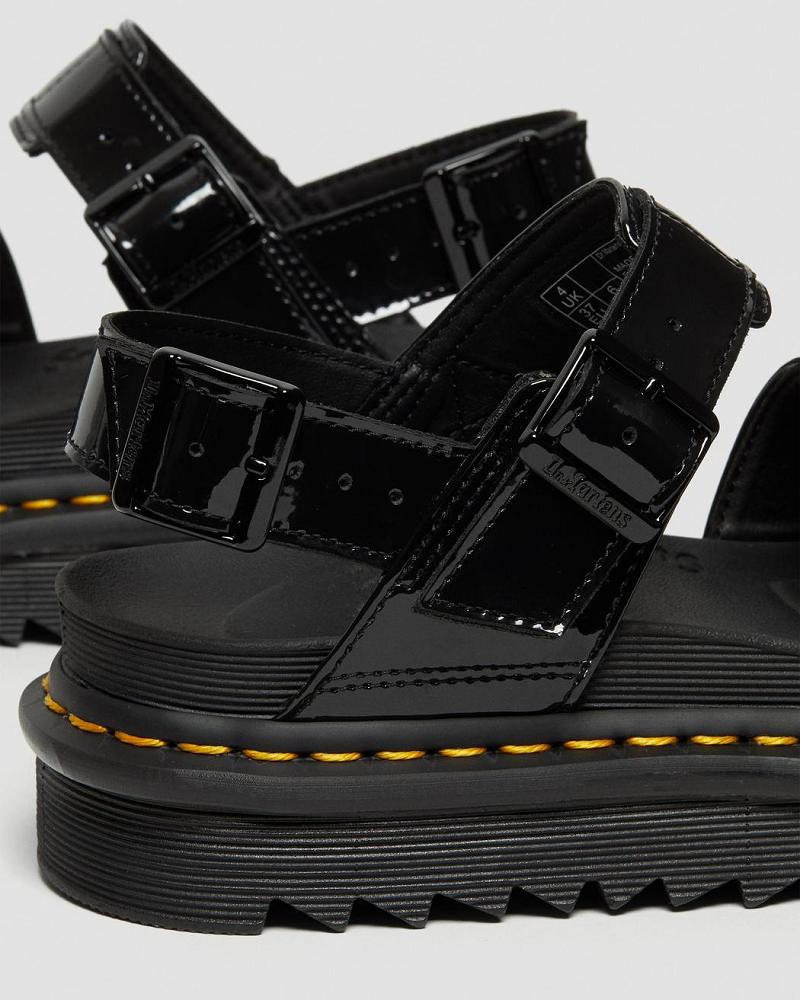 Sandalias De Gladiador Dr Martens Voss Charol Cuero Mujer Negros | MX 481MQZ